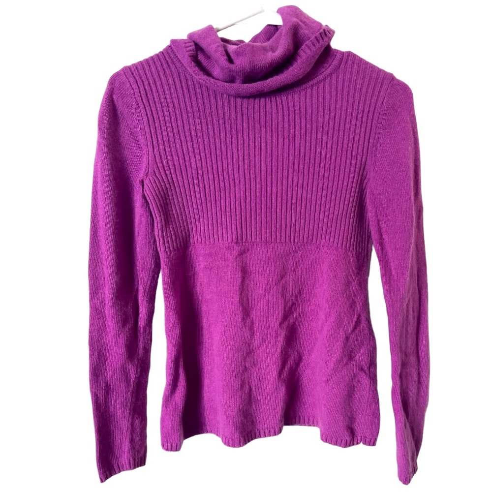 Banana Republic Purple Luxury Cashmere Blend Turtleneck Sweater‎ XS Petite